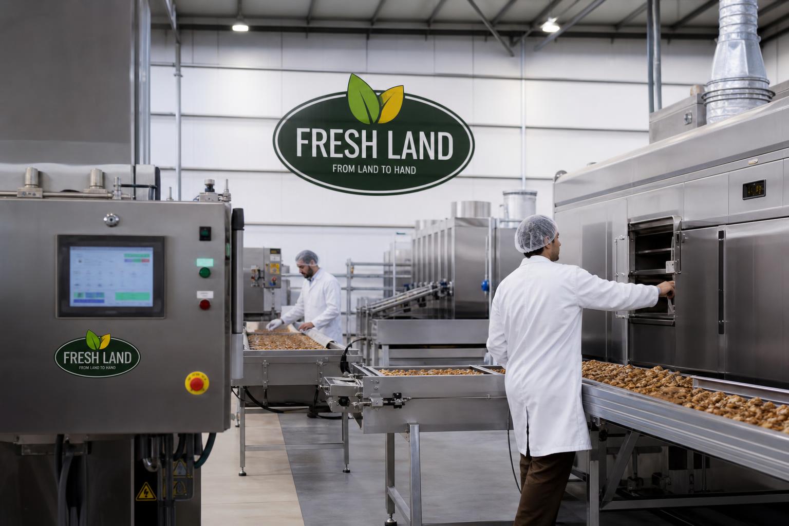 Dehydration line inside a certified processing facility